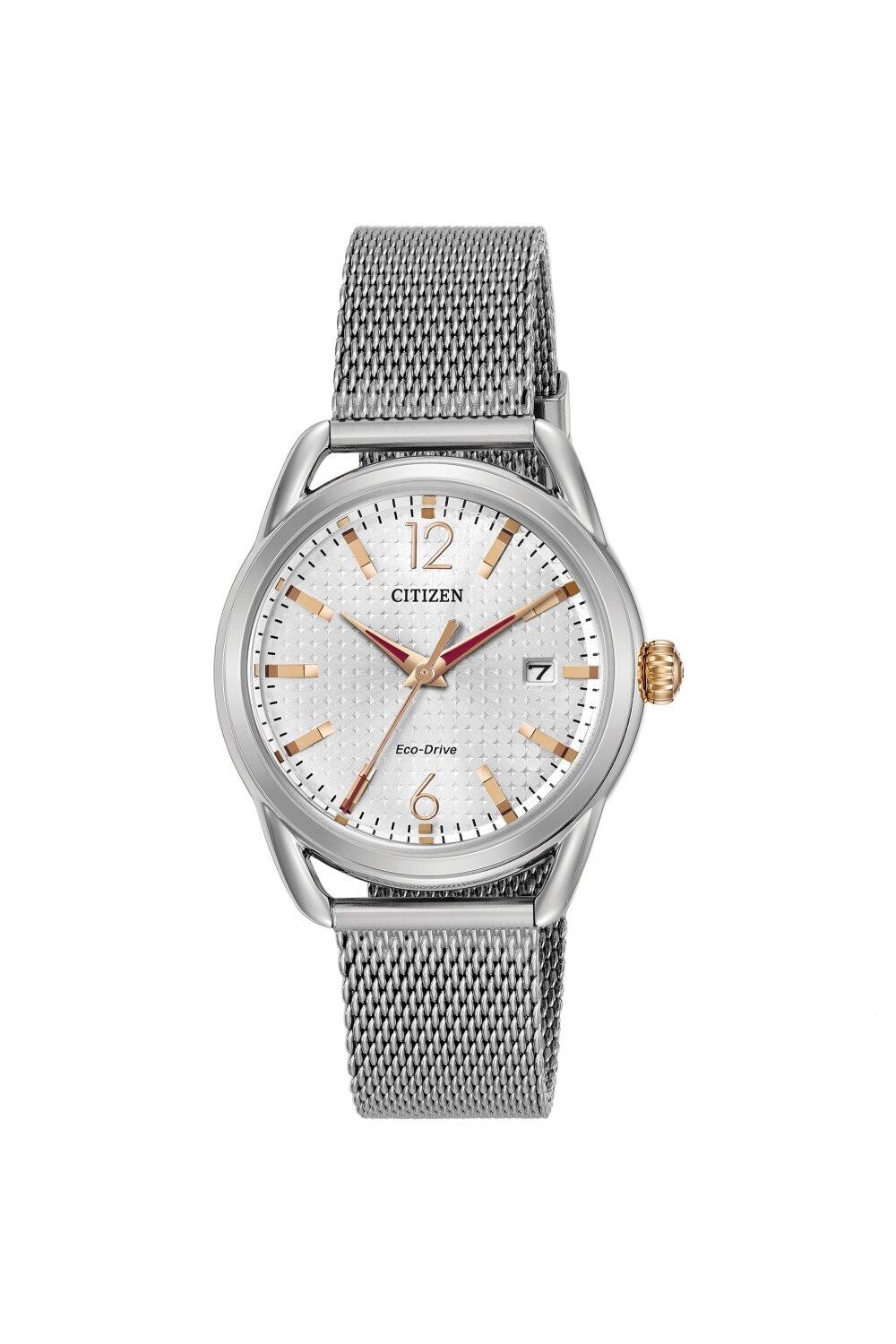 

Классические часы Eco-Drive из нержавеющей стали с силуэтом — FE6081-51A Citizen, белый