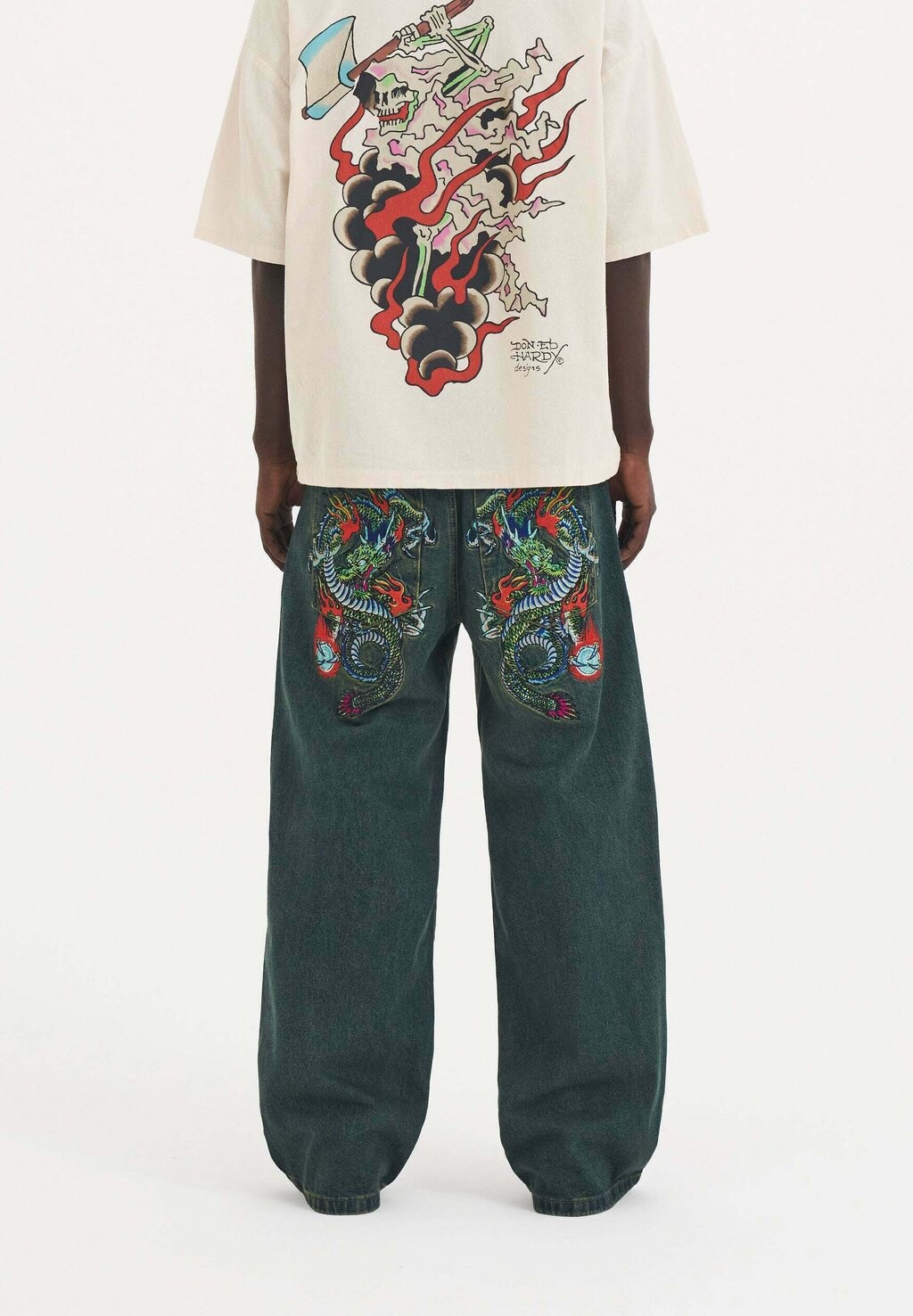

Джинсы свободного покроя Ed Hardy, зеленый