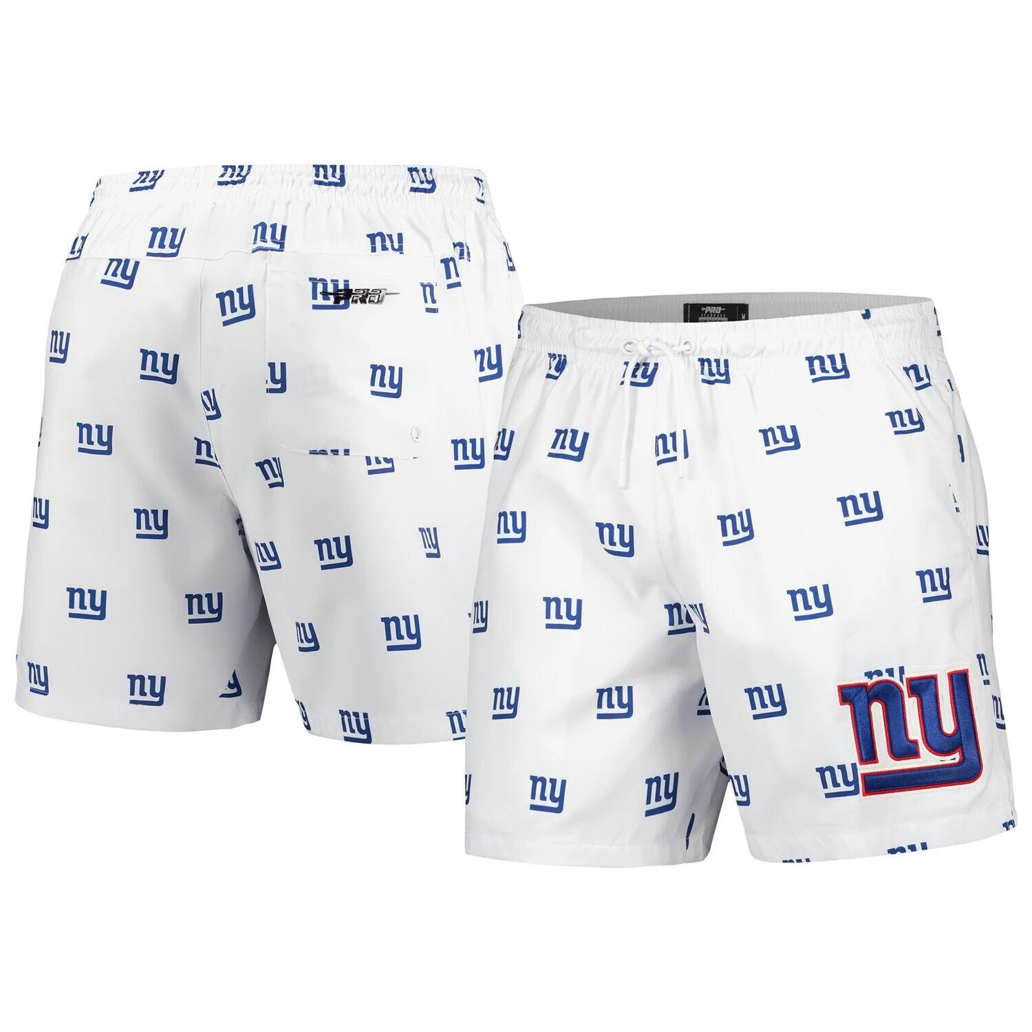 

Мужские стандартные белые шорты New York Giants с мини-логотипом со сплошным принтом