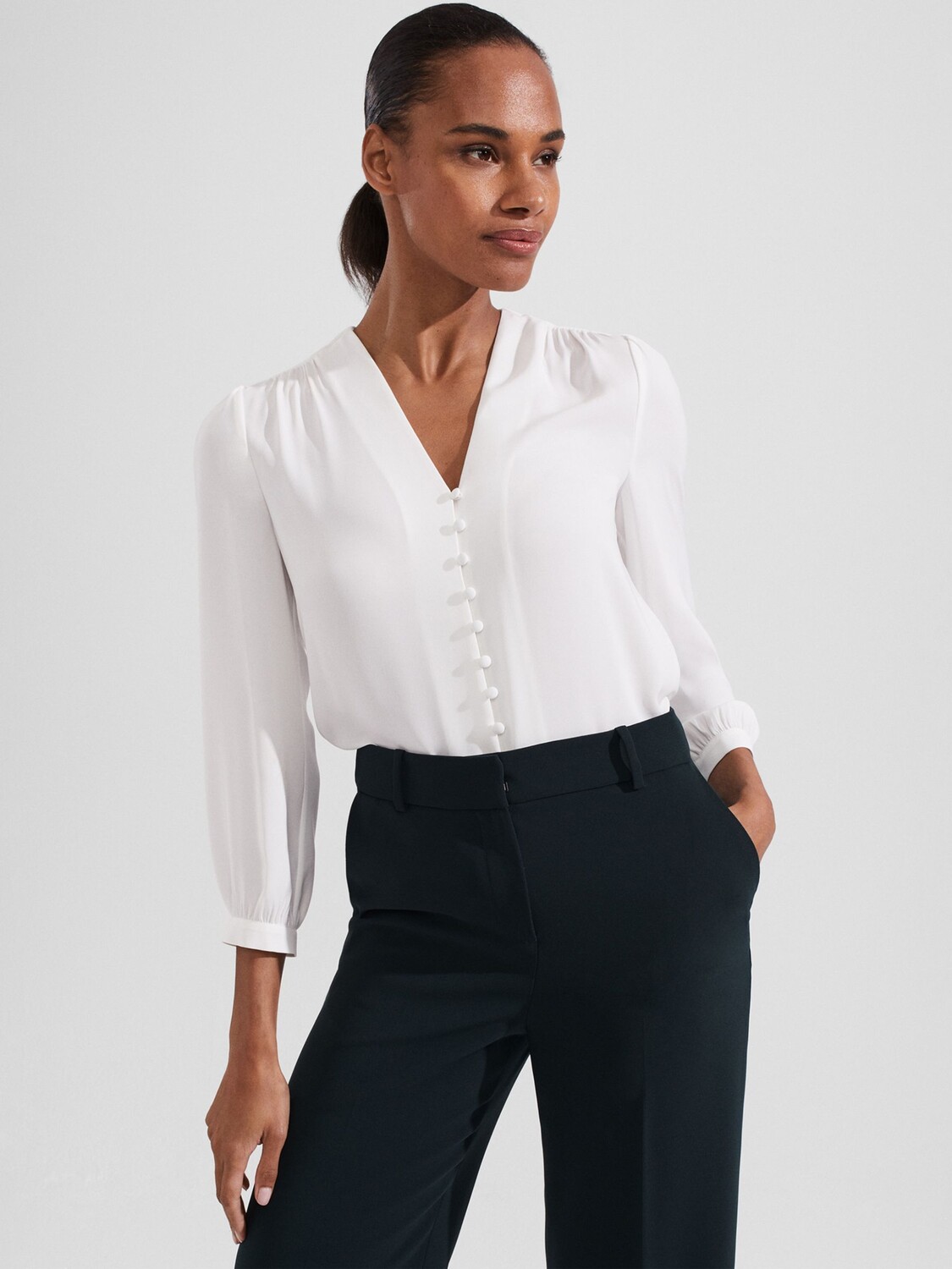 

Блузка Hobbs Magnolia, цвет слоновой кости