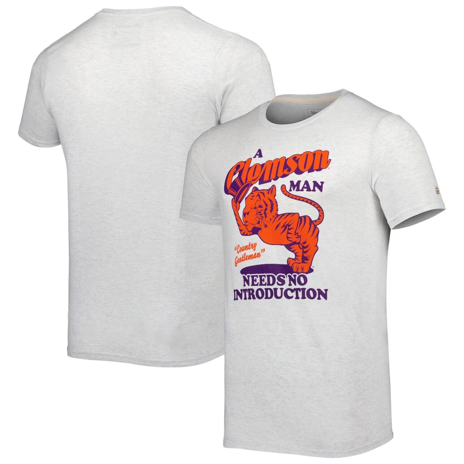

Мужская винтажная футболка Homefield Ash Clemson Tigers