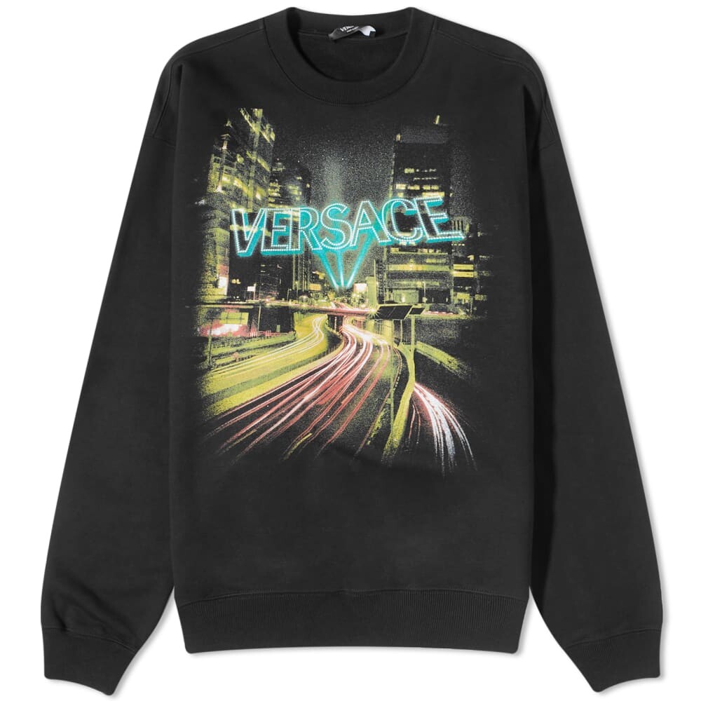 

Versace Свитшот с круглым вырезом City Lights, черный