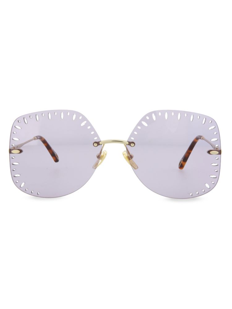 Солнцезащитные очки-бабочки 63MM Chloé, цвет Purple Gold
