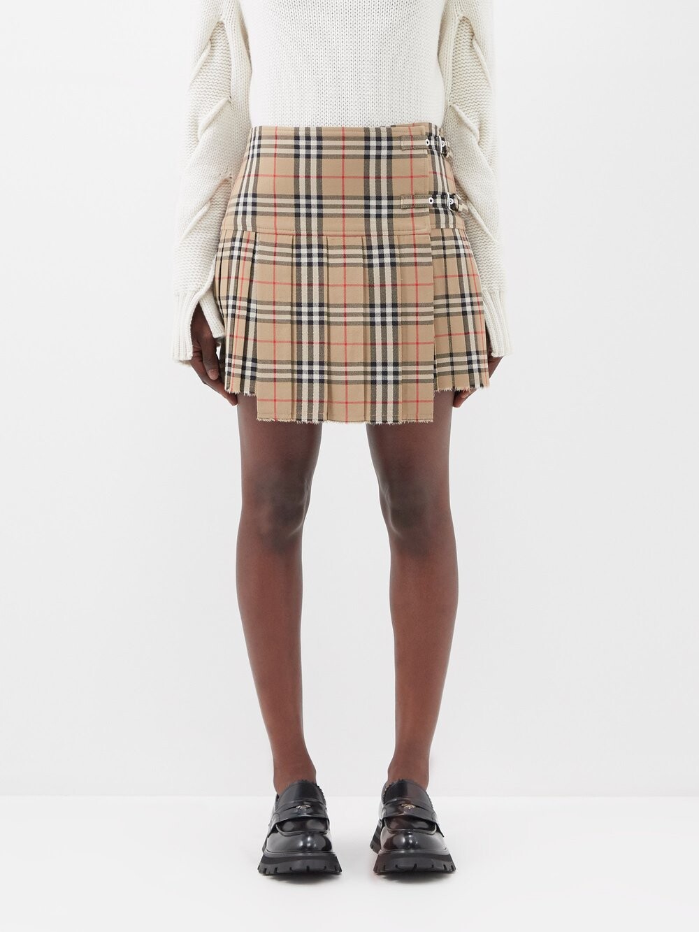 

Мини-юбка zoe в клетку с шерстяным килтом Burberry, бежевый