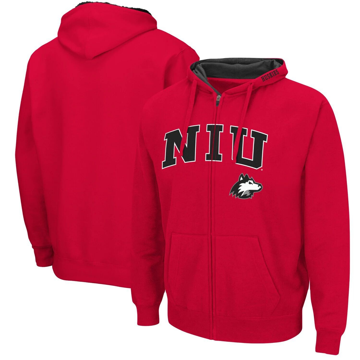 

Мужская толстовка с молнией во всю длину Colosseum Cardinal Northern Illinois Huskies Arch & Logo 3.0