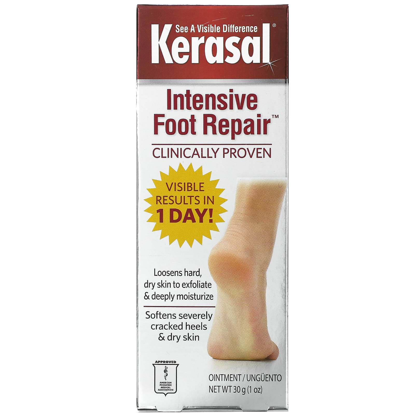 цена Kerasal Intensive Foot Repair мазь для интенсивного восстановления кожи стоп 30 г (1 унция)