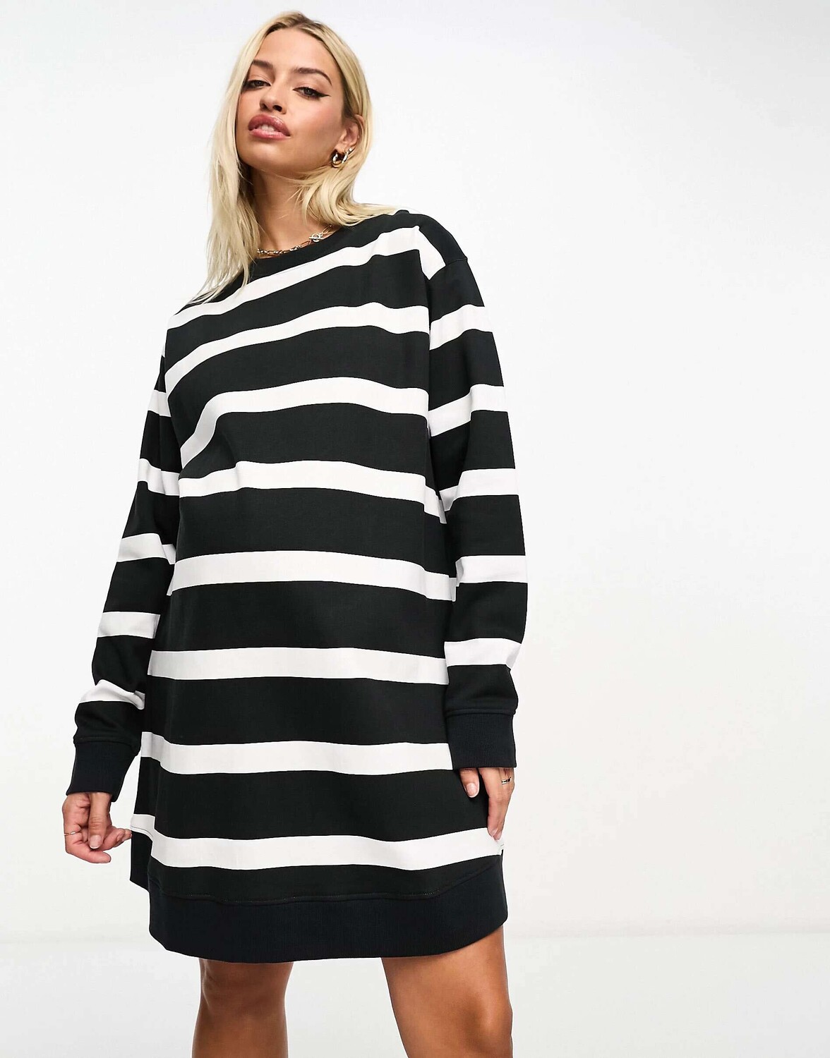 

ASOS DESIGN Maternity Платье-толстовка мини в полоску оверсайз