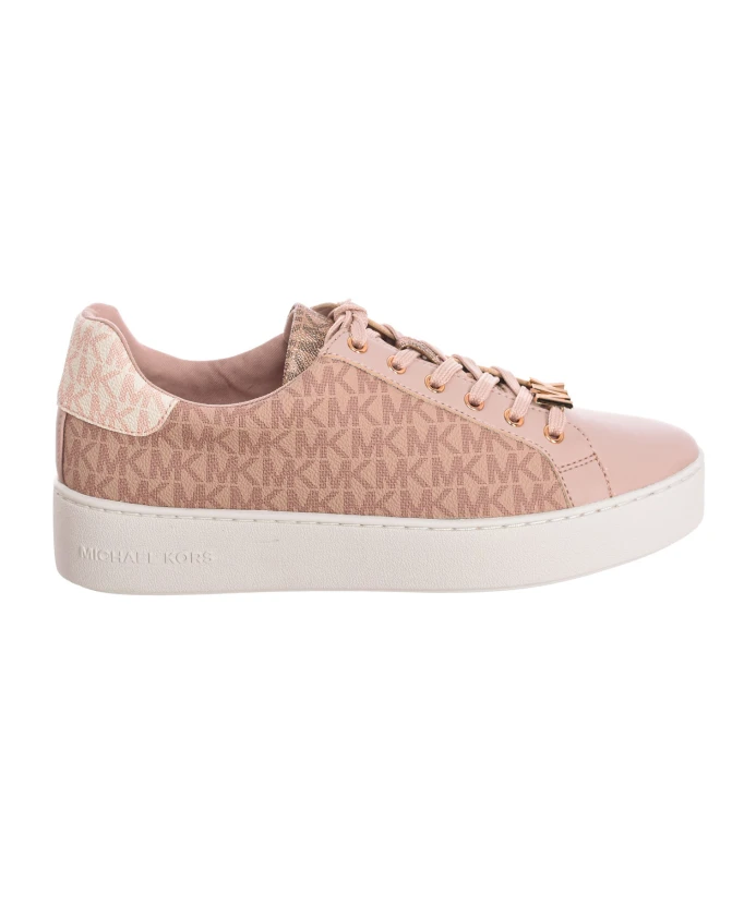 

Круглые кеды из парусины с фирменным принтом Michael Kors, розовый
