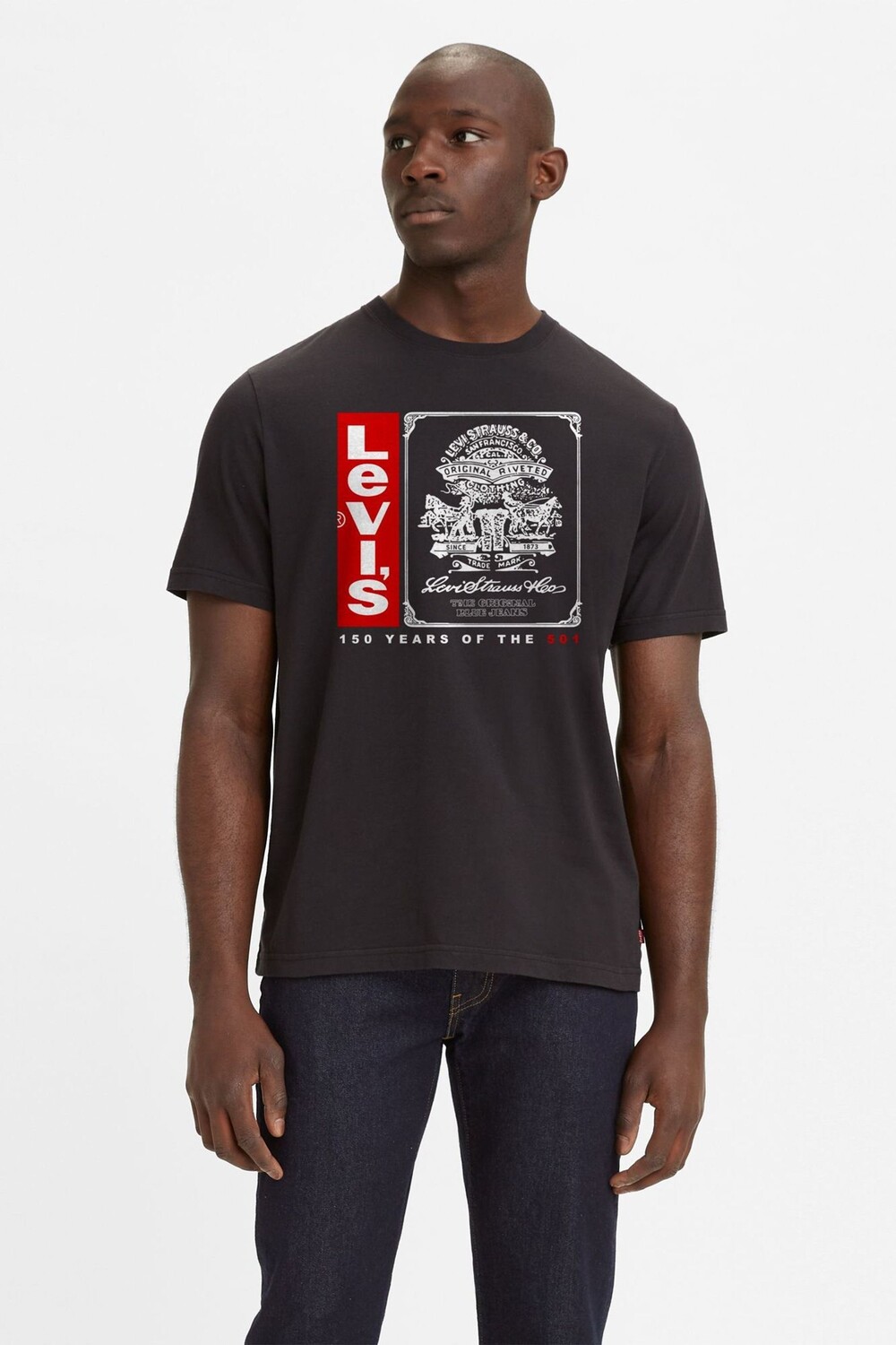 

Синяя футболка свободного кроя Levi's, синий