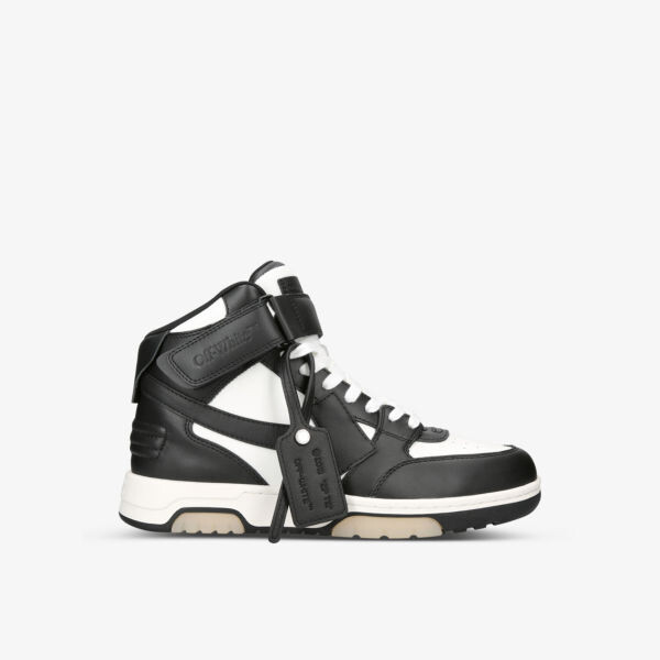 

Кожаные кроссовки Out of Office средней длины Off-White, черный