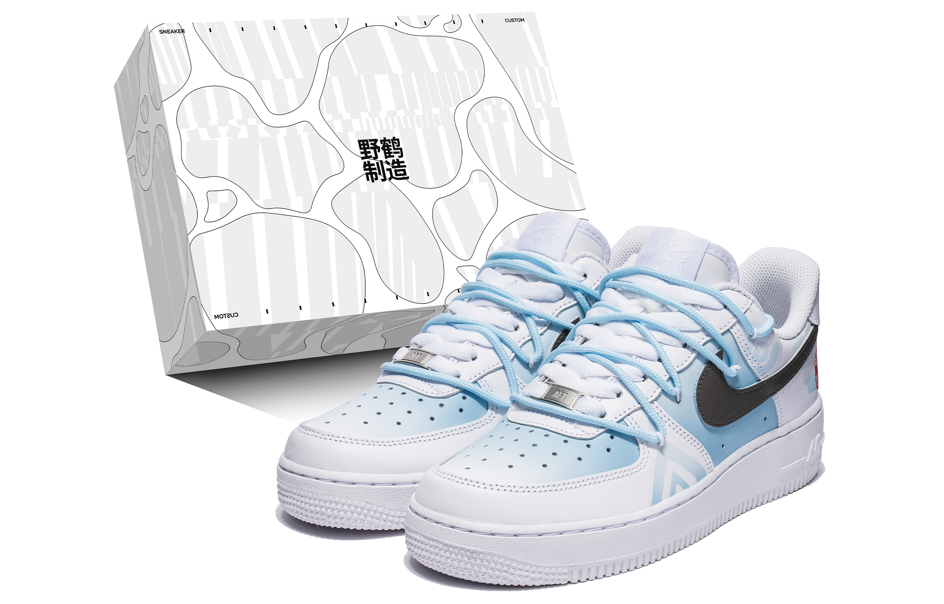 

Кроссовки Nike Air Force 1 Skateboarding Shoes Men Low-top White Blue, белый