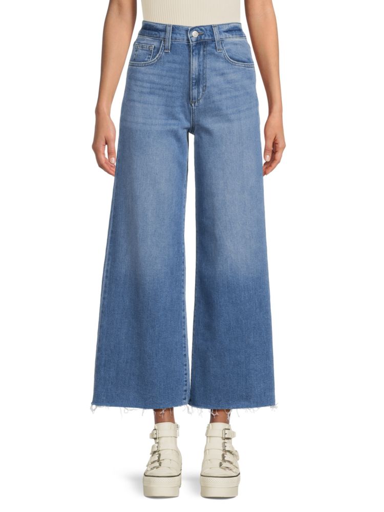 Укороченные широкие джинсы с высокой посадкой и необработанными краями Joe'S Jeans, цвет Belladonna