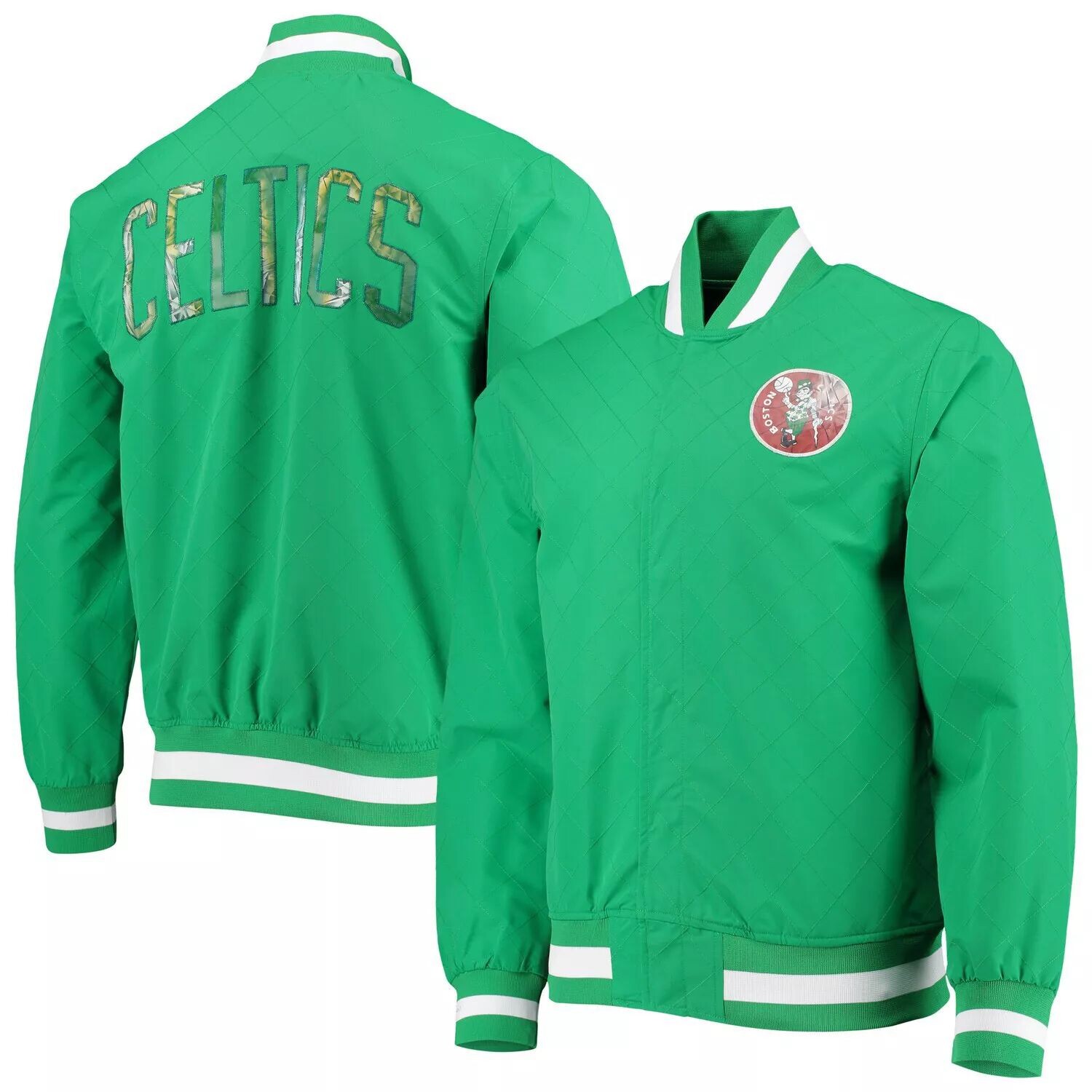 

Мужская утепленная куртка на кнопках Boston Celtics Kelly Green Mitchell & Ness Hardwood Classics в честь 75-летия