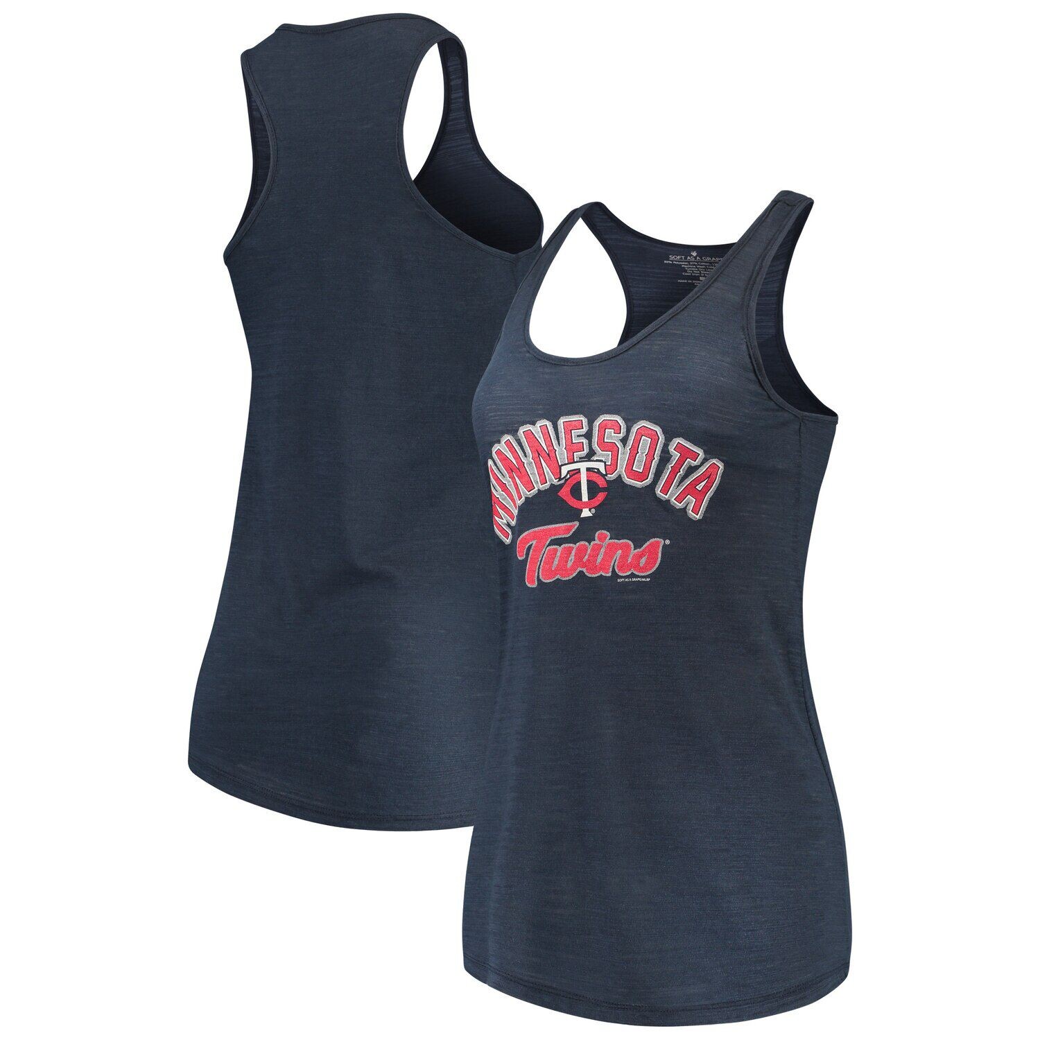 

Женская мягкая как виноград темно-синяя майка Minnesota Twins Multicount Racerback, Синий