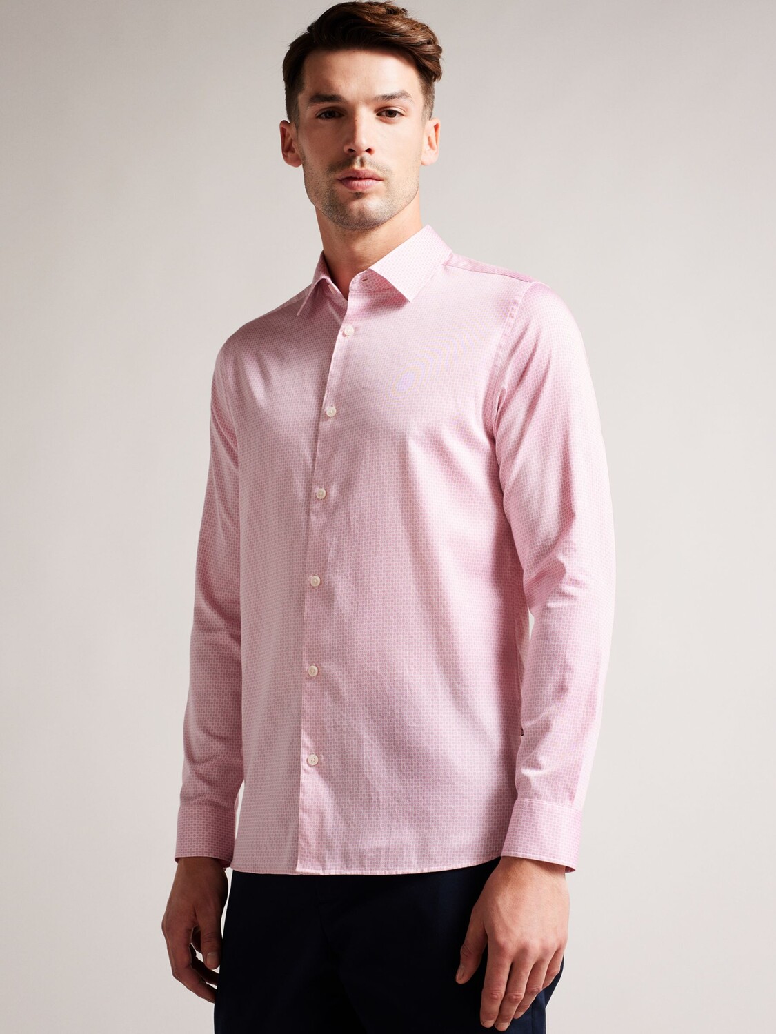 

Рубашка с геометрическим рисунком Ted Baker Willet, розовая