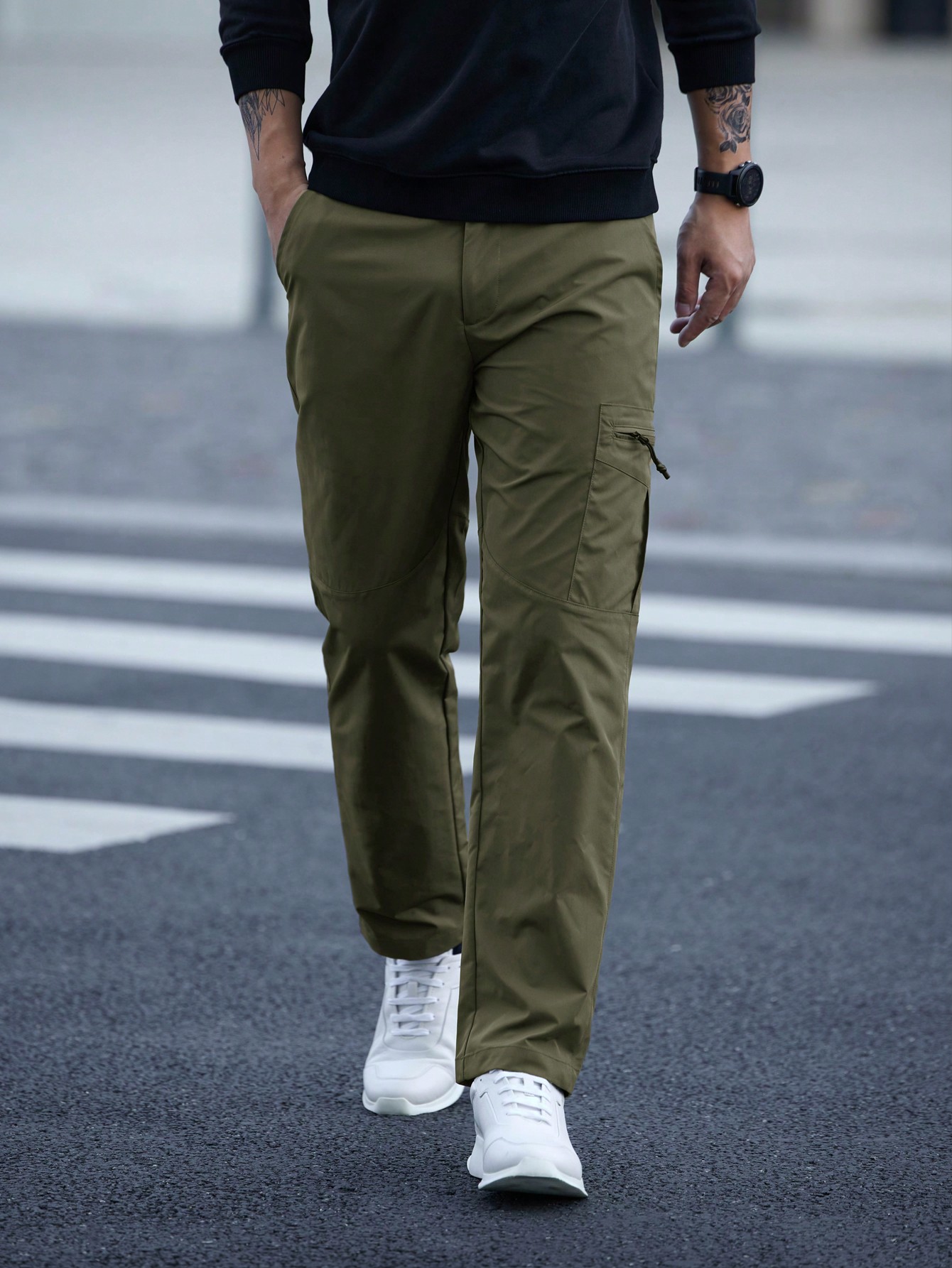 Мужские однотонные повседневные брюки-карго Manfinity Mode, армейский зеленый мужские повседневные штаны для бега однотонные тонкие спортивные штаны карго мужские брюки с несколькими карманами новая мужская спорти