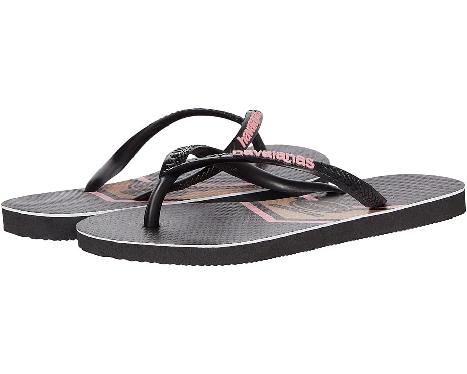 

Сандалии Havaianas Slim Stripes Metallic, черный