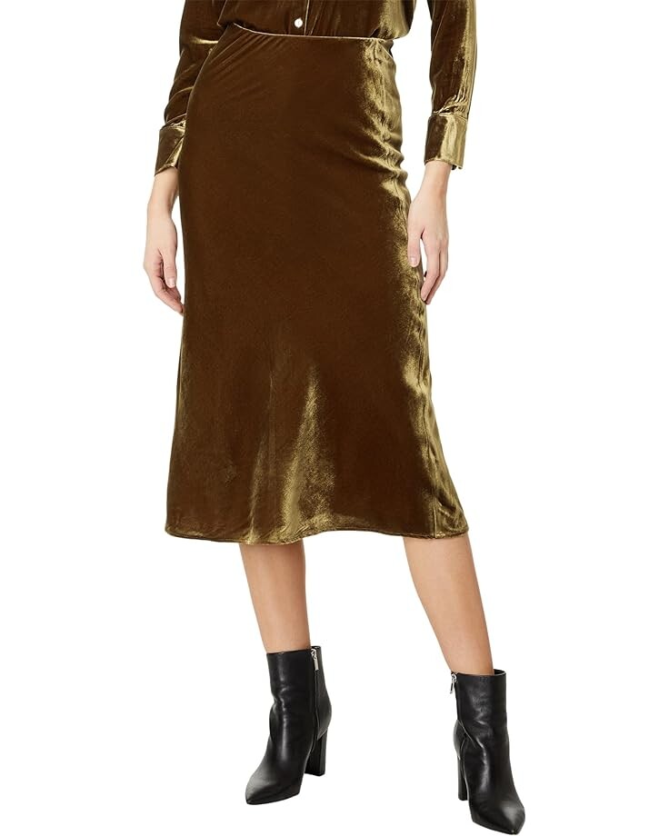 

Юбка Faherty Stretch Silk Velvet Ina, цвет Breen
