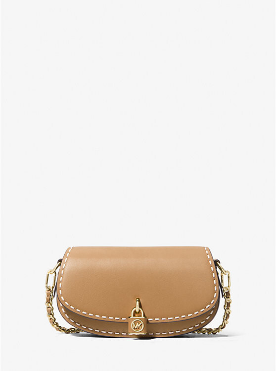 

Маленькая кожаная сумка через плечо Mila, сшитая вручную Michael Kors, коричневый