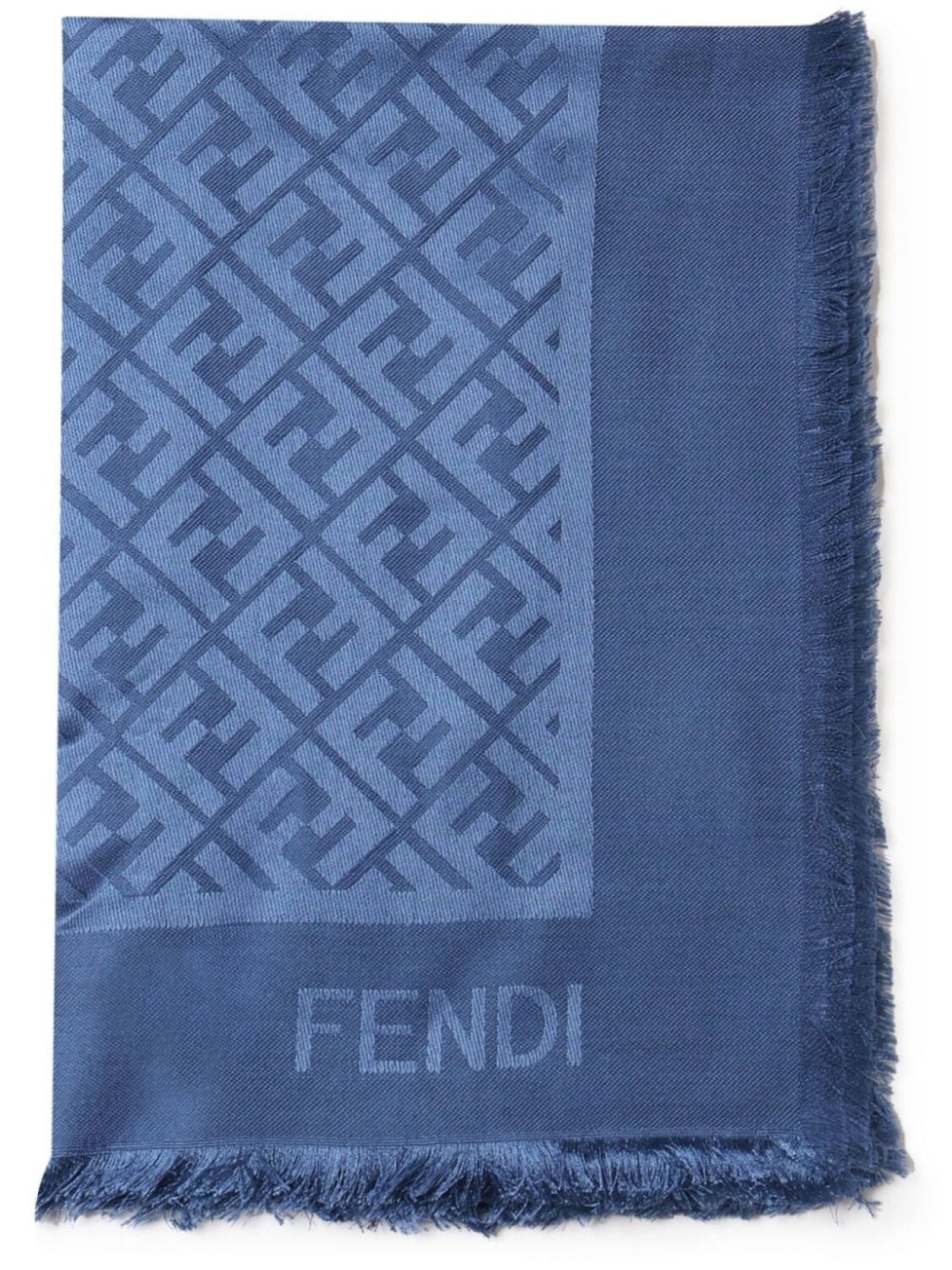 

FENDI жаккардовый шарф с логотипом FF, синий