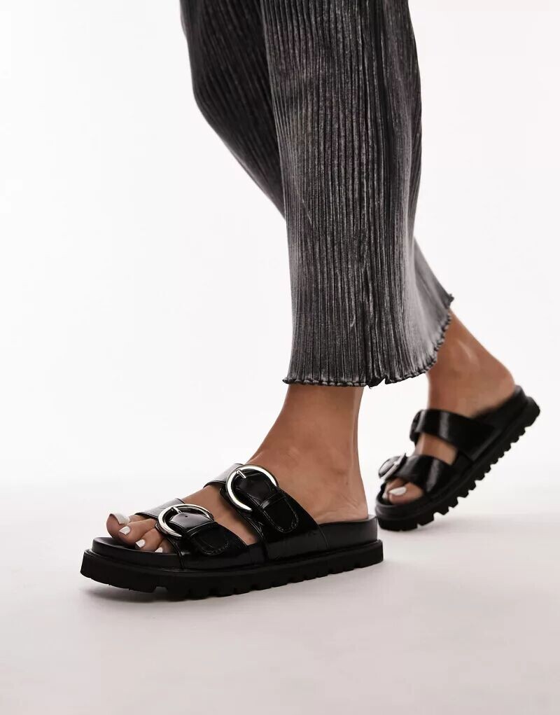 

Черные сандалии с пряжками Topshop Jaden