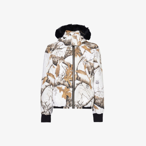

Хлопковый пуховик с капюшоном и камуфляжным узором 3Q Birchwood Moose Knuckles, белый