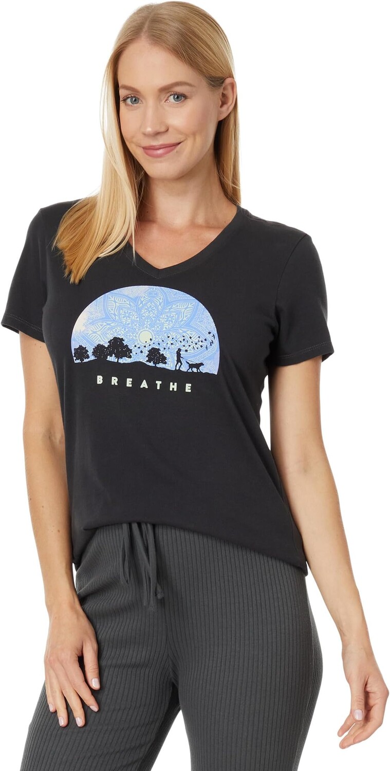 

Fall Walk Breathe Short Sleeve Crusher Vee Life is Good, цвет Jet Black