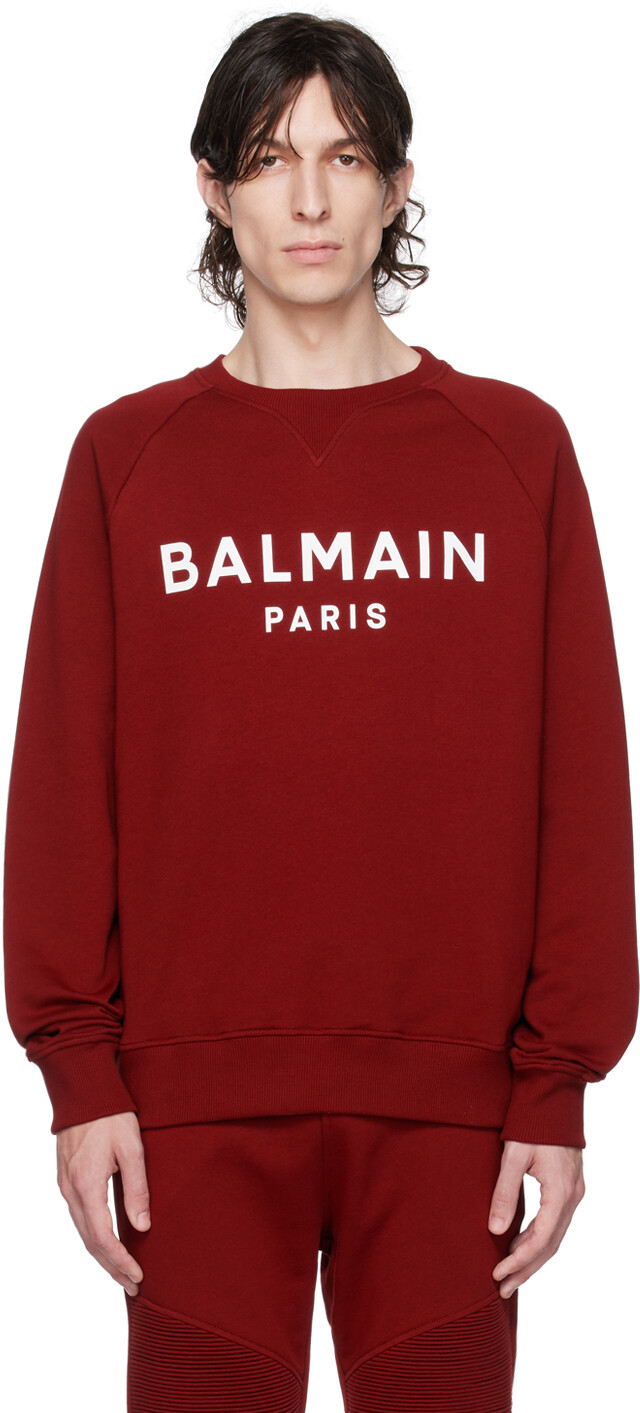 

Красный свитшот с принтом Balmain