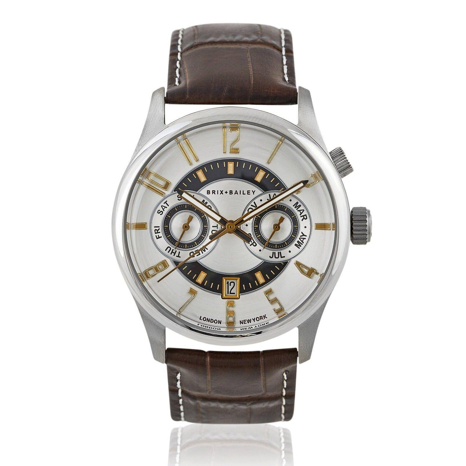 

Мужские автоматические часы с хронографом Brix + Bailey Heyes Gold Silver Form 6 Brix+Bailey, серебро