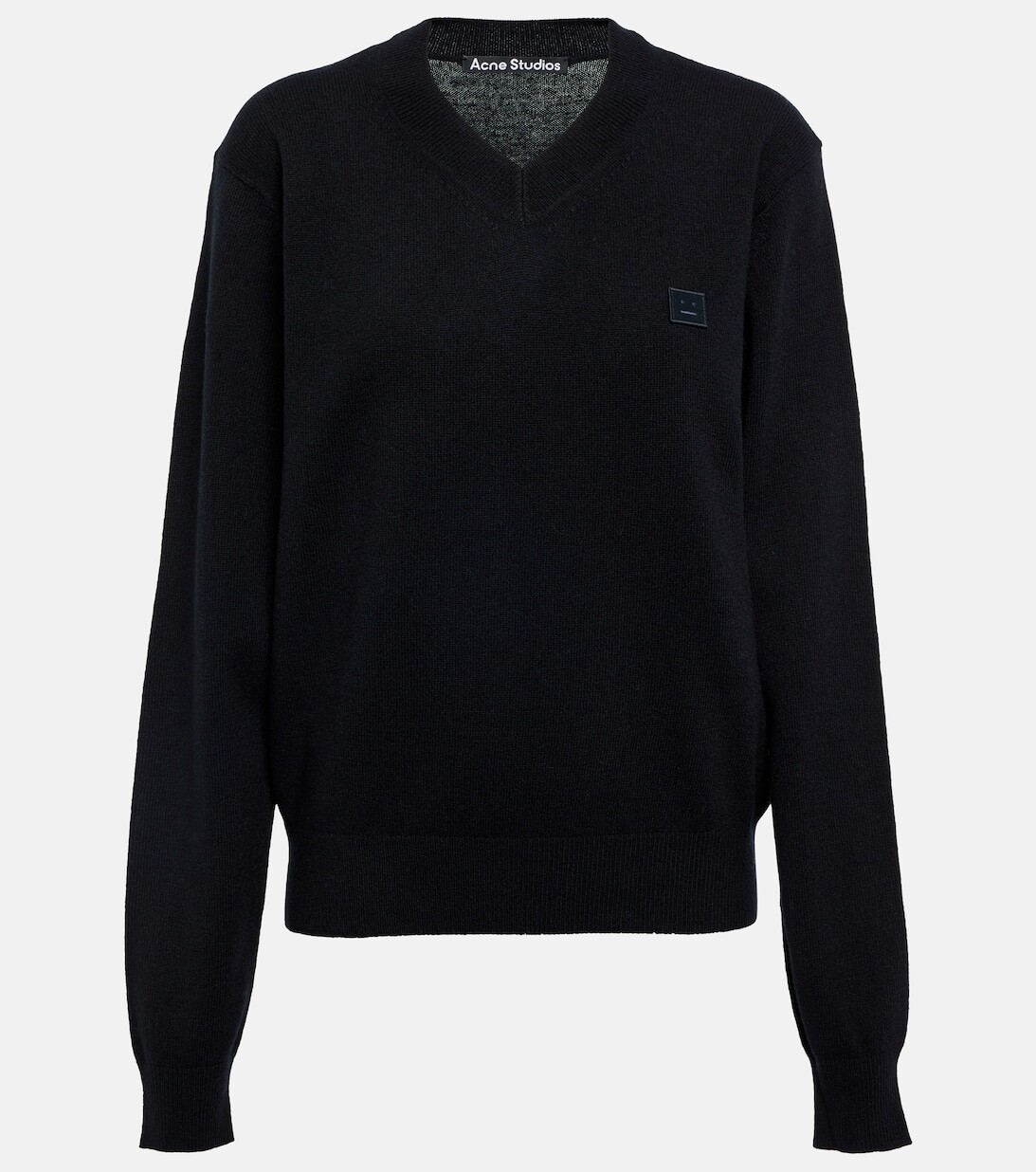 

Шерстяной свитер с V-образным вырезом ACNE STUDIOS, черный