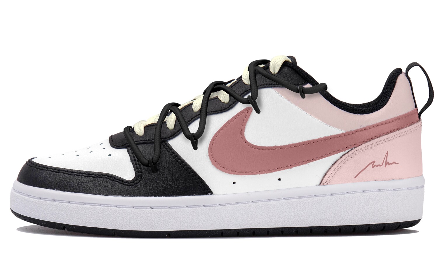 

Кроссовки Nike Court Borough Skateboarding Shoes Women's Low-top White/black/pink, розовый