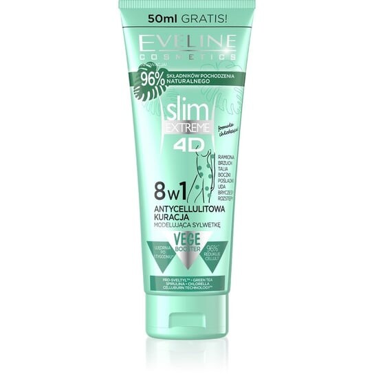 

Антицеллюлитное средство для коррекции фигуры 8 в 1, 250 мл Eveline Cosmetics, Slim Extreme 4D