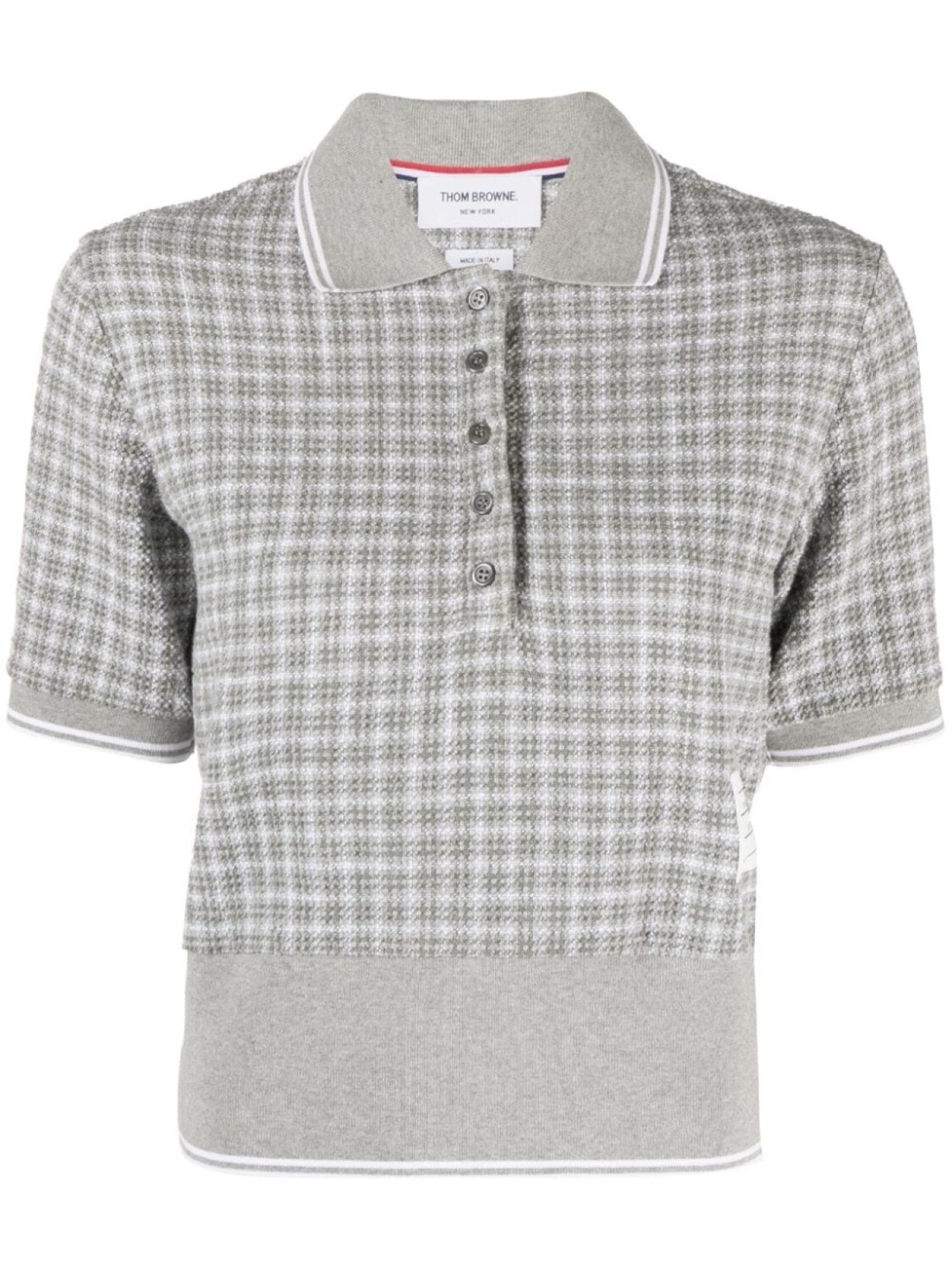 

Thom Browne рубашка поло в клетку, серый