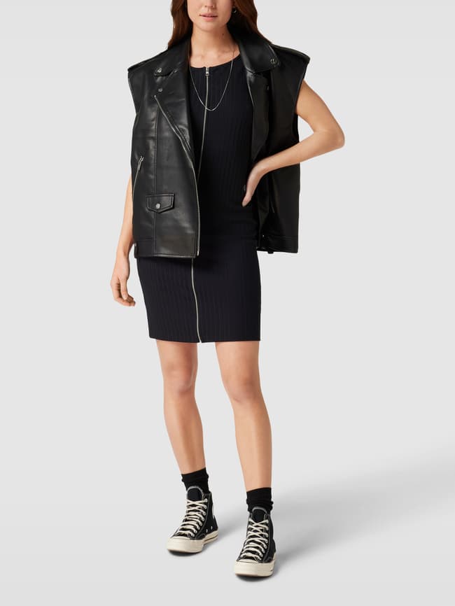 Мини-платье на молнии Calvin Klein Jeans, черный мини платье с вышивкой логотипа calvin klein jeans бежевый