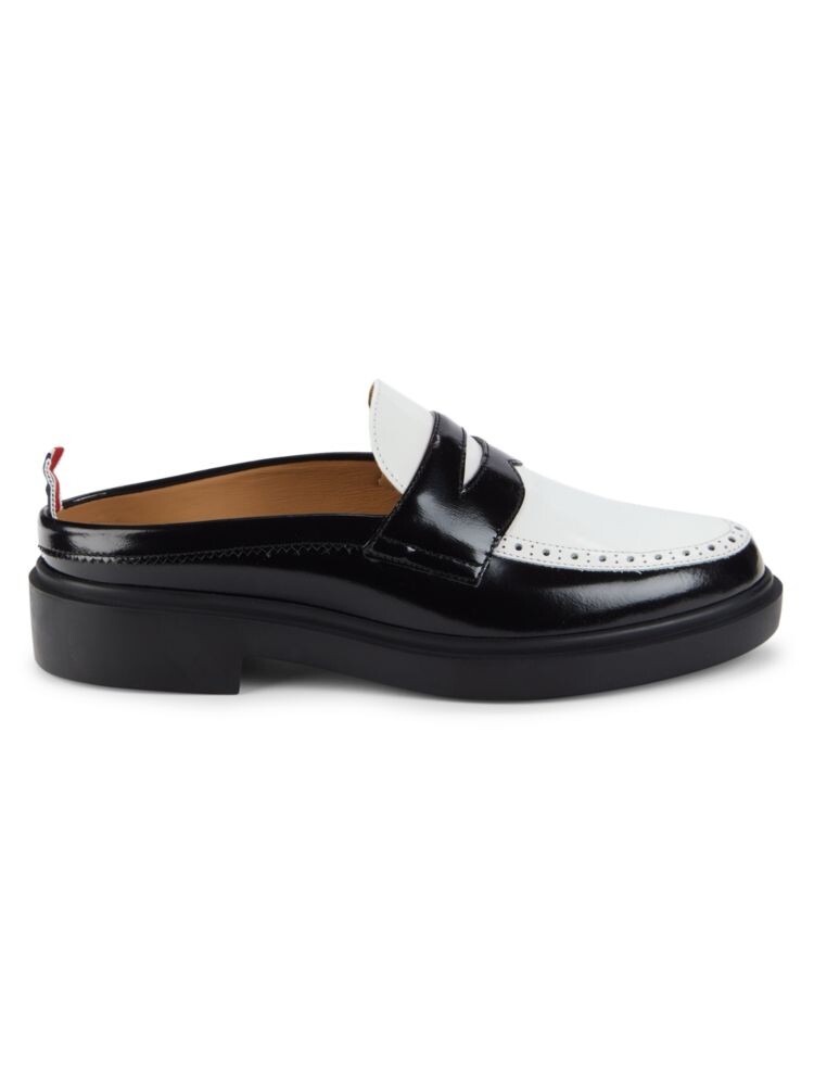 

Туфли-мюли Penny из лакированной кожи с цветными блоками Thom Browne, цвет Black White