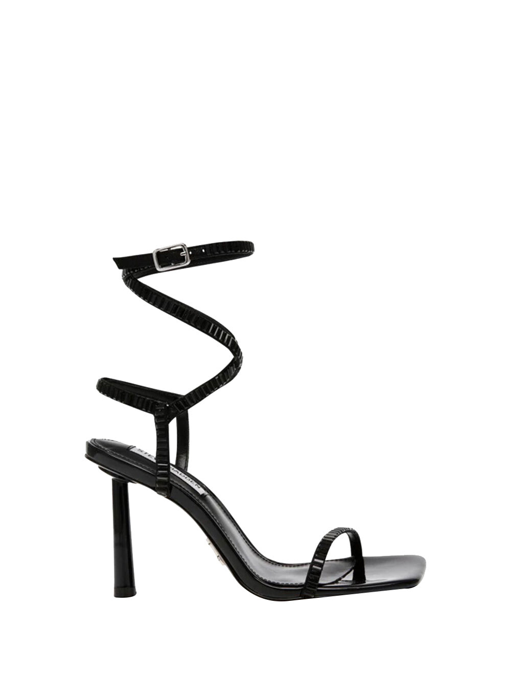 

Женские босоножки на каблуке блестящего черного цвета Steve Madden