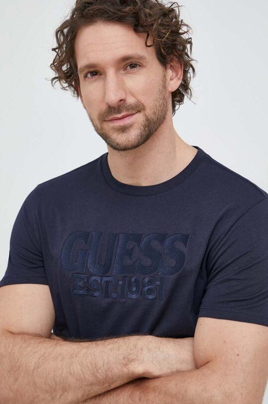 

Футболка из хлопка Guess, темно-синий