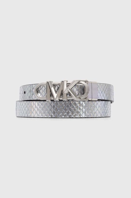 

Двусторонний кожаный ремень MICHAEL Michael Kors, серебро
