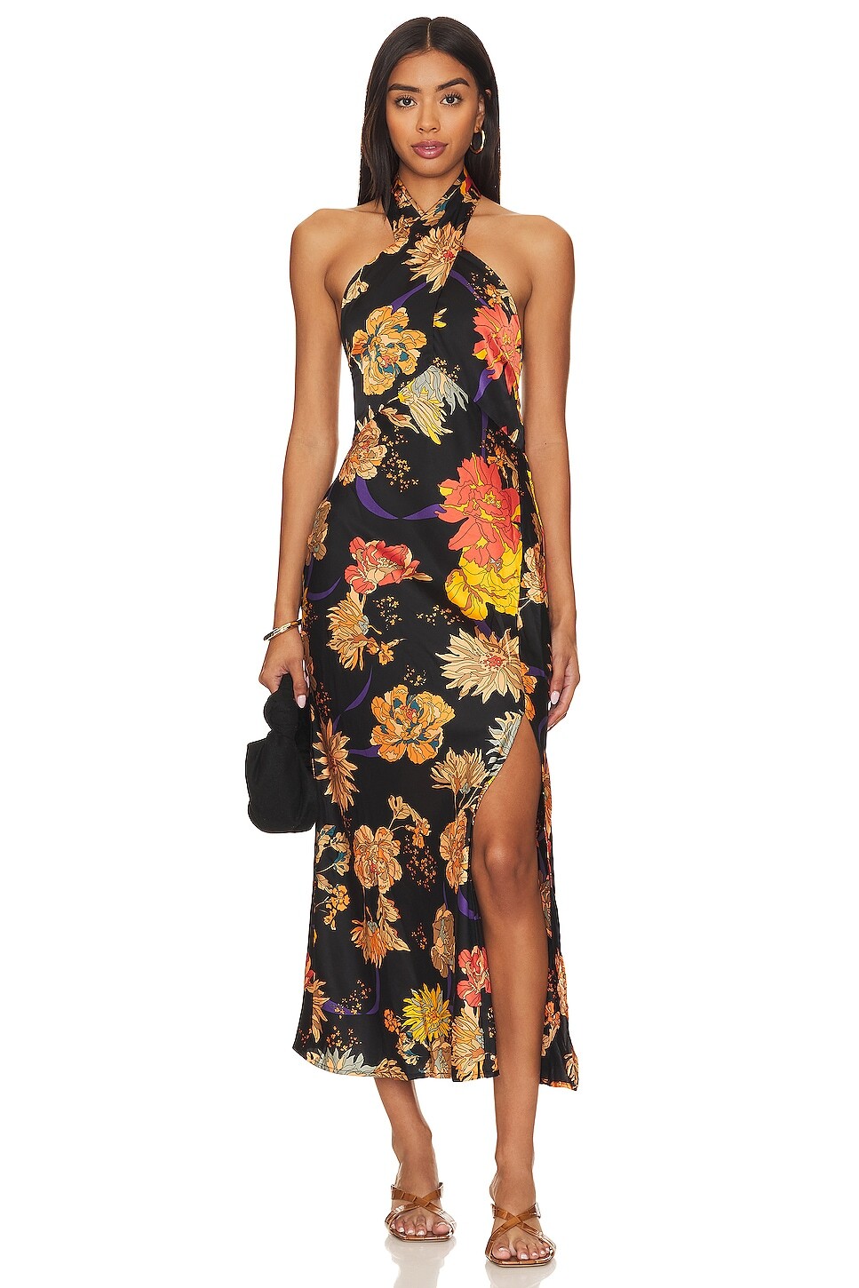

Платье ASTR the Label Marissa, цвет Black & Orange Floral
