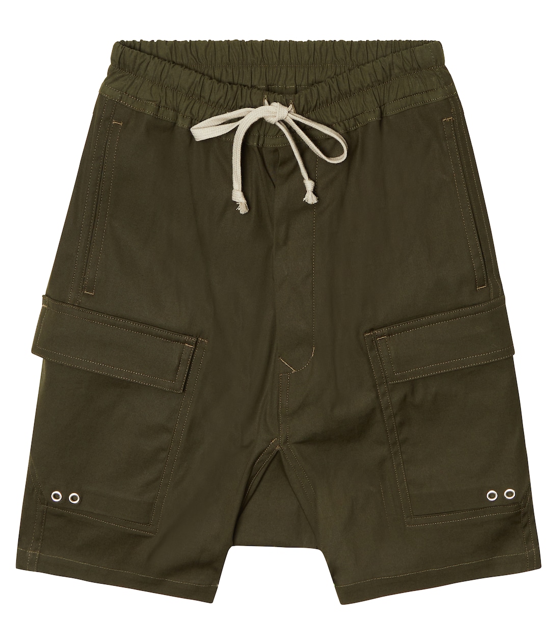 Хлопковые шорты карго Pods Rick Owens, зеленый черные джинсовые шорты карго creatch cargo pods rick owens drkshdw