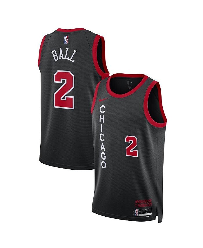 

Мужская и женская футболка Lonzo Ball Black Chicago Bulls 2023/24 Swingman — City Edition Nike, черный