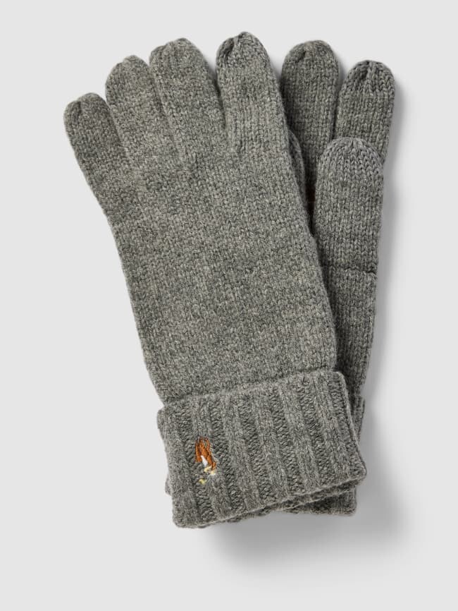 

Шерстяные перчатки в крапинку Polo Ralph Lauren, темно-синий