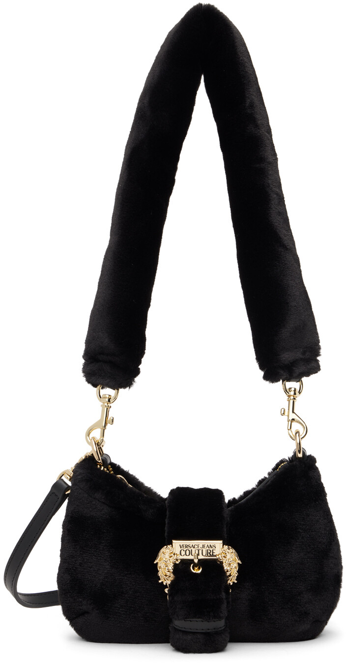 

Черная сумка из искусственного меха с пряжкой Versace Jeans Couture