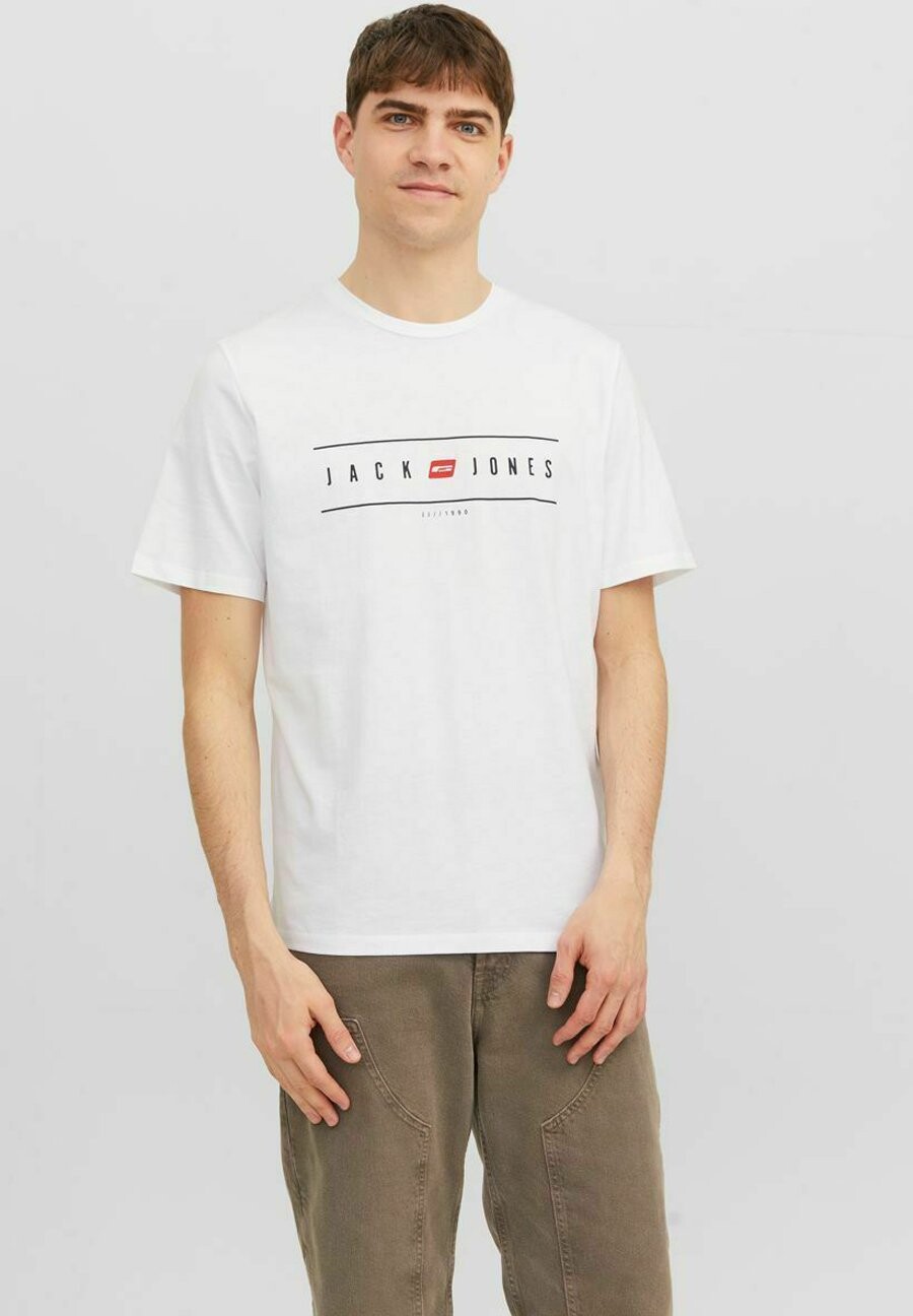 

Футболка с принтом ELLIOT LOGO CREW NECK Jack & Jones, белый