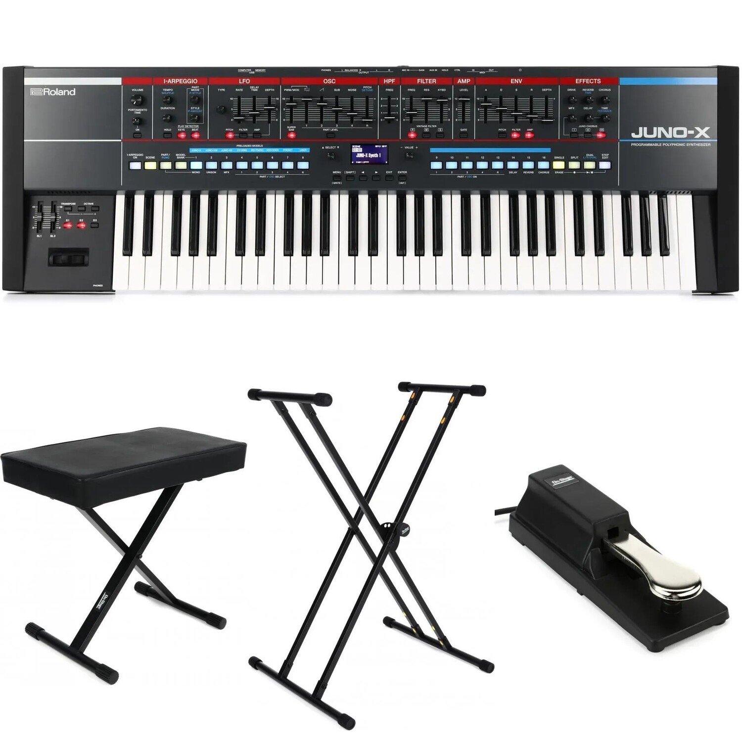 

Комплект 61-клавишного синтезатора Roland Juno-X Essentials