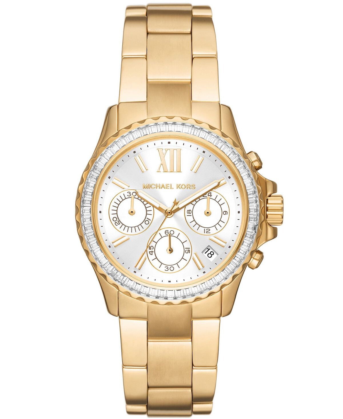 

Женские часы Everest Chronograph с золотистым браслетом из нержавеющей стали, 36 мм Michael Kors, золотой
