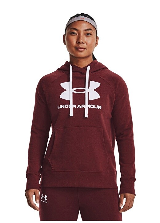 

Красно-белая женская толстовка с воротником с капюшоном Under Armour, Красный