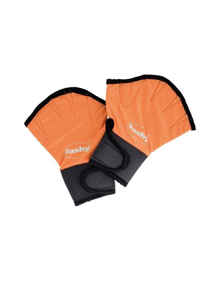 легкие весла для плавания с регулируемыми ремешками тренировочные ручные весла для плавания Неопреновые перчатки Fashy, оранжевый
