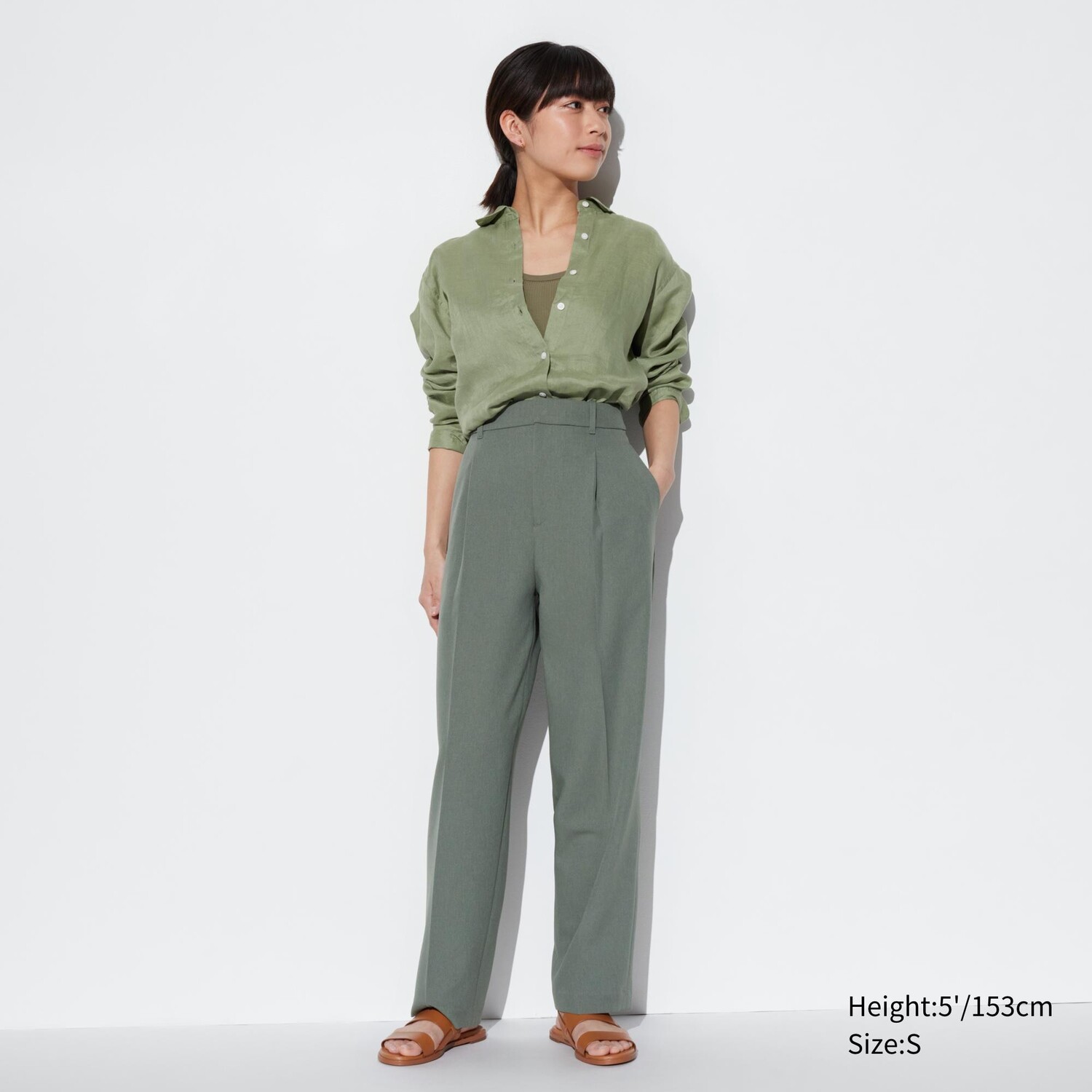 

Брюки UNIQLO airsense эластичные, оливковый, Зеленый