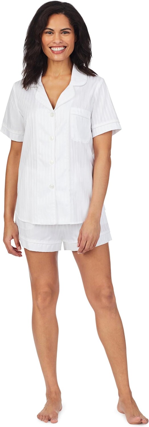 

Короткий комплект из органического хлопка с короткими рукавами Bedhead PJs, цвет White 3-D